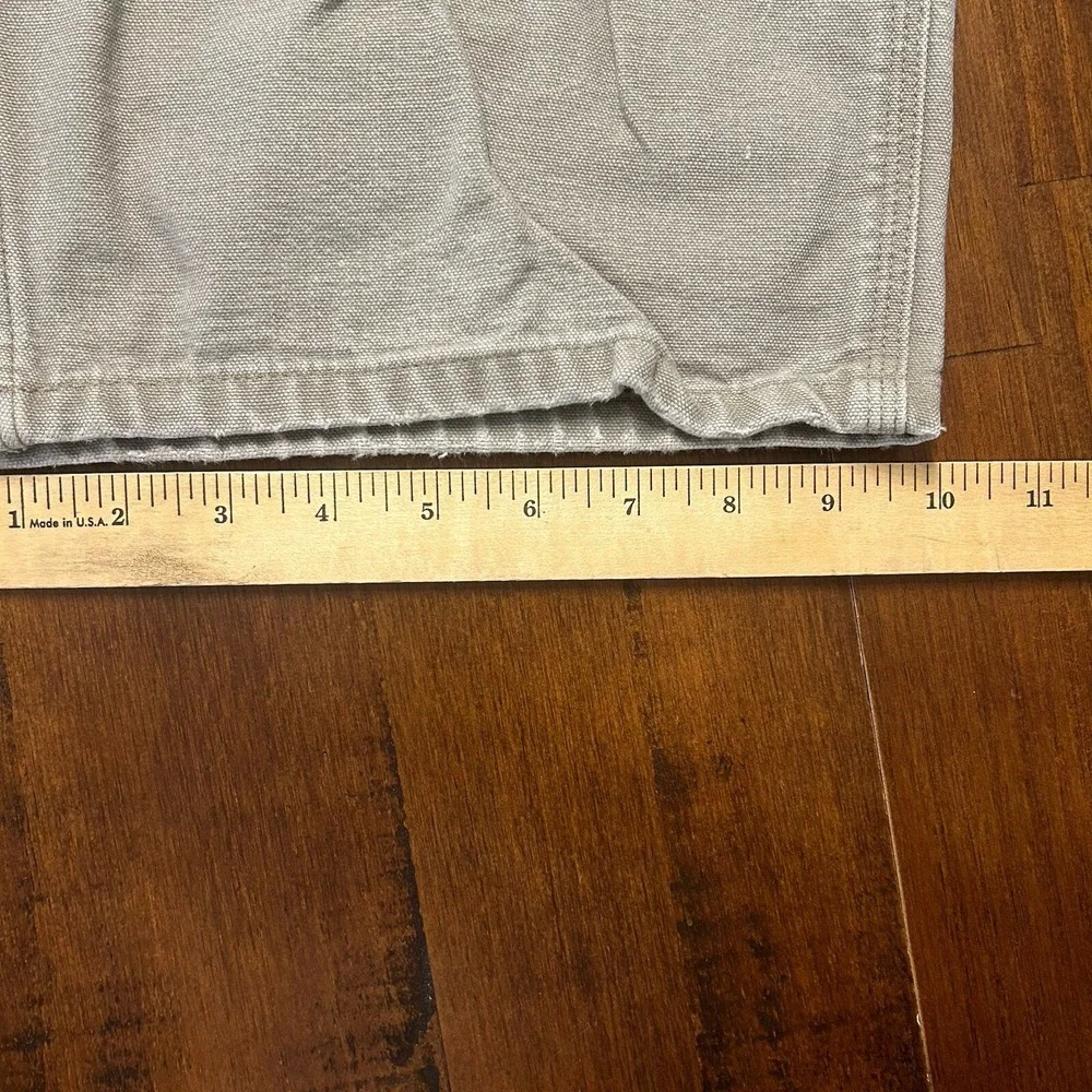 Carhartt Carpenter Pants Mens 40x28* Beige Canvas Dungaree Fit Workwear *SHORT‎